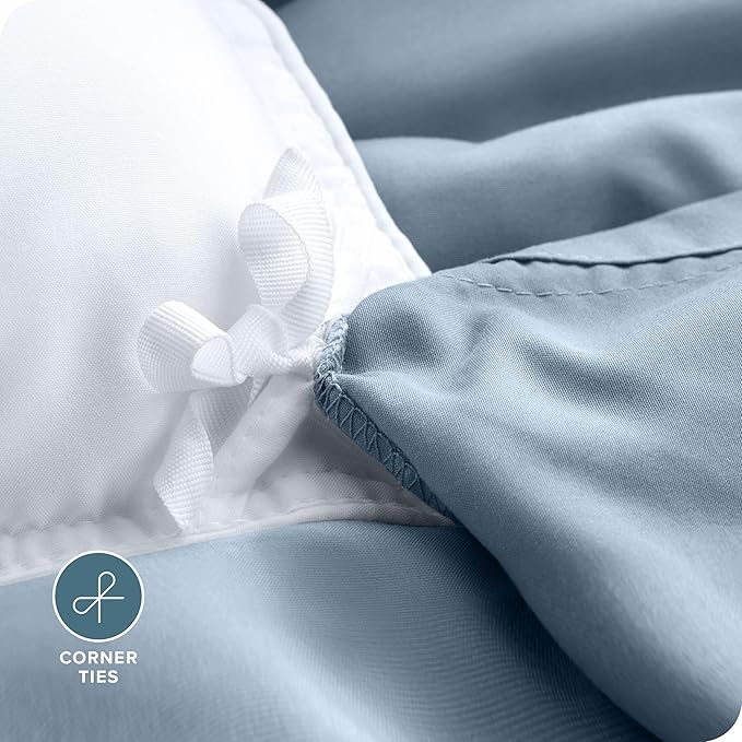 Bare Home Bedding Duvet Cover Extra Long Size - Premium 1800 Super Soft Collection - Lightweight, Cooling - Soft Breathable Bedding Duvet Cover (Twin/Twin XL, Dusty Blue)