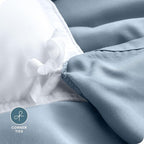Bare Home Bedding Duvet Cover Extra Long Size - Premium 1800 Super Soft Collection - Lightweight, Cooling - Soft Breathable Bedding Duvet Cover (Twin/Twin XL, Dusty Blue)