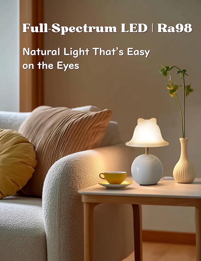 Joyzy Mushroom Table Lamp for Bedroom, Desk Bedside Small Lamp for Living Room Night Stands, Mushroom Lighting Decor Cute Modern Light, Unique Aesthetic Home Decor