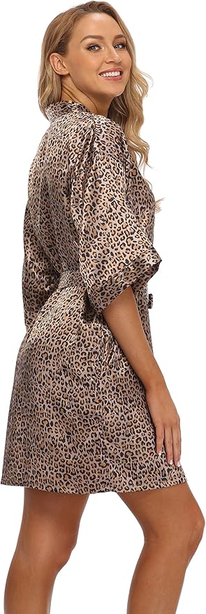 Robe for Women Silky Lightweight Satin Kimono Bride Bridesmaids Wedding Party Robes Dressing Gown Summer Loungewear