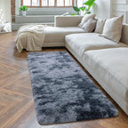 Softlife Area Rug for Bedroom, Fluffy Shag Plush Tie Dyed Rainbow Blue for Living Room Girls, Shaggy Throw Carpet for Kids Soft Fuzzy Runner Small 2x6 Runners for Hallways Dorm
