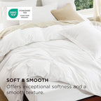 Bedsure Duvet Cover with Fitted Sheet Queen - 6 Pieces, Deep Pocket, Hotel Luxury Soft Double Brushed Bedding Set, 1 Duvet Cover, 1 Fitted Sheet, 2 Pillow Shams, 2 Pillowcases, NO Comforter, White
