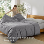 Bedsure Duvet Cover Queen Size - Only Includes 1 Duvet Cover (90"x90"), Hotel Luxury Soft Double Brushed All Season Bedding for Kids & Adults, Zipper Closure, Grey (No Comforter, No Pillow Shams)