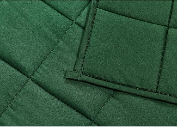 TONGDADA California King Size Weighted Blanket | 90''x108'',40lbs | Perfect for Couples,Designed for Heavy Weight Enthusiasts | Premium Cotton Material with Glass Beads | Dark Green
