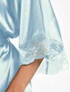 Kihnop Women's Satin Robe Silk Robe Lace Bridal Robes for Bride Bridesmaid Robes Silky Bathrobe Getting Ready Sleepwear