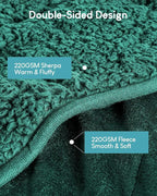 Cottonblue Sherpa Fleece Weighted Blanket 15lbs for Twin/Full Ded - Plush Bed Blanket for Deep Sleep and Relaxation, Heavy Calm Blankets with Cemaric Beads, 48x72 Inches,Green