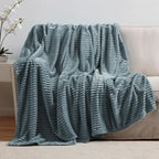 Nestl Stone Blue Microfiber Throw Blanket - Fuzzy, Lightweight, Cozy, 50x60 in, All Seasons, Machine Washable