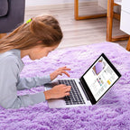 Softlife Ultra Soft Fluffy Area Rugs for Bedroom, Girls and Boys Room Kids Room Nursery Rug, 6 x 9 Feet Shaggy Fur Indoor Plush Modern Floor Carpet for Living Room Christmas Decor, Purple