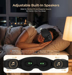 LC-dolida Pro Bluetooth Sleep Mask with White Noise & 3 Lights, Sleep Headphones with Upgrade Chip & Pure Sound, 3D Zero-Pressure Design for Side Sleepers, Total Blackout Soft Sleep Eye Mask, Black