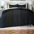 Bare Home Bedding Duvet Cover Oversized Queen Size - Premium 1800 Super Soft Collection - Lightweight, Cooling Duvet Cover - Soft Breathable Bedding (Oversized Queen, Black)