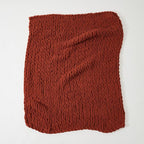 WESHIONGOO Chunky Knit Blanket Throw Knitted Throw Blankets for Couch Bed Fluffy Soft Blanket with Jumbo Chenille Yarn Thick 100% Handmade(Rust, 51"×63")