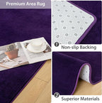 Softlife Purple Area Rug for Bedroom Living Room, Solid Non-Slip 6x9 Fluffy Carpet with Soft Low Pile for Kids Boys Girls, Machine Washable Fuzzy Aethetic Rugs Home Dorm Decor