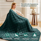 Green Weighted Blanket for Adults 15lbs, 48"x72", Twin Full Size Cooling Minky Heavy Throw Blanket for 120-160lbs, Soft Winter Thick Big Blankets Weighted Comforter Gift for Sleeping