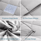 Weighted Idea Weighted Blanket for Adults (Light Grey,60"x80",15lbs) Cooling Breathable Heavy Blanket with Premium Glass Beads All-Season Soft Thick Comfort