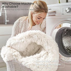 OLANLY 6x12 Machine Washable Large Area Rugs for Living Room, Bedroom, Soft Fluffy Shaggy Bedside Rug, Indoor Floor Carpet for Kids Girls and Boys, Dorms, Nursery, Home Decor Aesthetic, Ivory