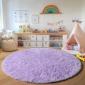 ONASAR Light Purple Round Rugs 6ft for Living Room Bedroom, Fluffy Circle Area Rug for Kids Girls Boys Teen, Soft Plush Shaggy Carpet for Nursery Dorm Classroom Playroom Home Decor Aesthetic