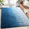 Navy Blue Area Rugs 4x6 Feet Rug for Bedroom Living Room, Cute Indoor Gradient Carpets, Plush Soft Rug for Kids Room, Fluffy Rugs for Girls Boys Nursery Room Home Decor