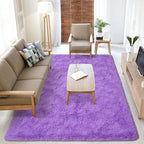Softlife Light Purple Area Rug for Living Room, Fluffy Shag Plush 5.3x7.6 Rugs for Bedroom Girls, Shaggy Soft Fuzzy Kids Large Carpet for Dorm Bedside Ultra Cozy Non-Slip Indoor Decor