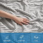 Nestl Light Grey Throw Blanket for Couch - Cozy Warm Fuzzy Blankets for Women, Plush Small Fleece Throws for Girls - Silver, 50 x 60 Inches