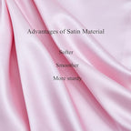 Satin Pillowcase for Hair and Skin, Vegan Silk Pillowcase Set-2 Pink Satin Pillowcases, 1 Eye Mask, 1 Scrunchie-Luxury Sleep Set, Silky Satin Pillow Cases Queen Size with Envelope Closure