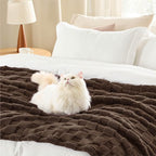 Bedsure GentleSoft Fall Throw Blanket for Couch Brown - Checkered Fleece Blankets Gifts for Kids Girls, Cute Soft Cozy Throw for Bedroom Home Decor Gifts, 50x60 Inches
