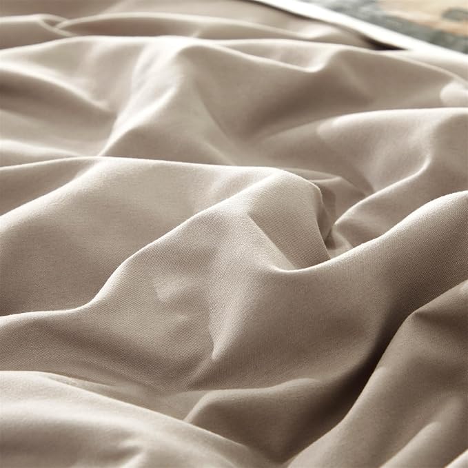 Cottonight Beige Comforter Set California King Cream Khaki Bedding Comforter Set Cal King Solid Light Champagne Blanket Quilts Modern Soft Breathable Taupe 3 Piece Light Khaki Bedding Set