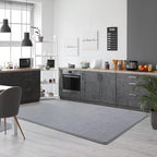 Keeko 7x10 Area Rugs for Living Room, Soft Modern Bedroom Large Rugs Indoor Non Slip Fluffy Rug Minimalist Low Pile Carpet Washable Rug for Kids Boys Girls Dorm Classroom Nursery Home Decor Grey