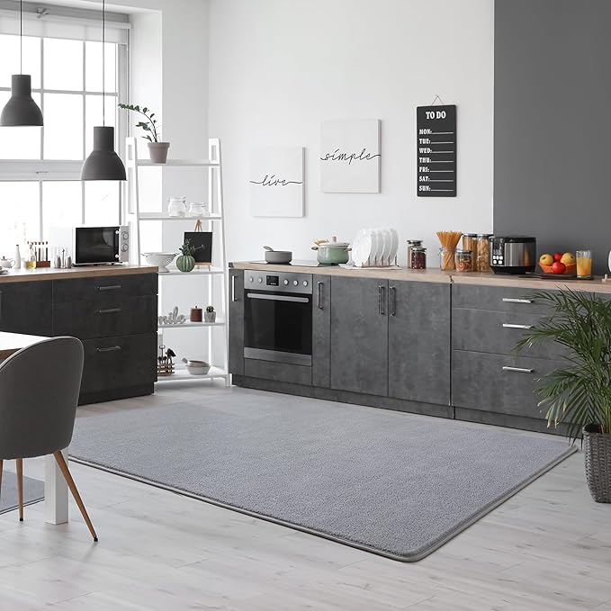 Keeko Area Rugs for Living Room Bedroom 6x9 Grey, Soft Modern Large Rugs Indoor Non Slip Fluffy Rug Minimalist Low Pile Washable Carpet Rug for Kids Boys Girls Dorm Classroom Nursery Home Decor