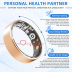 Smart Ring Health Tracking, Sleep Tracking, Heart Rate, Blood Oxygen, Blood Pressure，Fitness Ring, Activity Monitoring, 5 Days Battery, 5ATM Waterproof, No Subscription (Gold, 9#)
