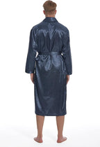 Lavenderi Mens Silky Satin Lounge Robe, Long Lightweight Sleepwear