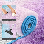 Purple Blue Area Rugs 4x6 Feet Rug for Bedroom Living Room, Cute Indoor Gradient Carpets, Plush Soft Rug for Kids Room, Fluffy Rugs for Girls Boys Nursery Room Home Decor
