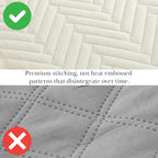Southshore Fine Living, Inc. Oversized Queen Quilt Set, Soft Fabric, Summer Coverlet, Lightweight Bedspread with 2 Matching Quilted Pillow Shams, Queen or Full Bedding, Chevron Quilt Stitch, Alabaster
