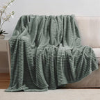 Nestl Blanket Twin Size for Bed - Cozy Warm Fuzzy Blankets for Women, Plush Small Fleece Throws for Girls - Sage Green, 66 x 90 Inches