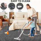 Large Shag Area Rugs for Living Room 8x10 ft, Ultra Soft Fluffy Grey Rugs for Bedroom, Indoor Floor Carpet Nursery Rug for Kids Girls Boys, Dorm Room, Home Decor Aesthetic |Soft Fluffy Thick Large