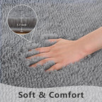 Grey Area Rug 8x10 Large Rugs for Living Room Bedroom, Fluffy Soft Rug Modern Carpets for Kids Room, Non-Skid Rectangular Indoor Rug for Girls Boys Playroom Nursery Room Home Decor