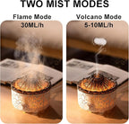YALEDI Aromatherapy Essential Oil Diffuser, 560ml Ultrasonic Cool Mist Diffuser/Humidifier with Flame & Volcano 2 Mist Mode, for Bedroom,Office,Home, Auto Shut-Off, Remote Control, Gift (Blcak)