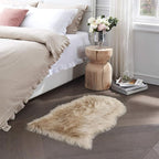 Faux Fur Rug Sofa Chairs Cover, Beige Small Rug for Bedroom, 2X3 Shaggy Furry Rugs for Kids Room, Shag Fluffy Rugs for Nursery Room, Soft Fuzzy Plush Carpet