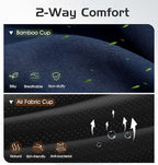 Bluetooth Sleep Mask with 2 Removable 3D Contoured Cup, Bamboo Cotton Sleeping Headphones for Side Sleepers with Timming Setting, Blackout Eye Mask for Sleeping Travel Meditation Men Women