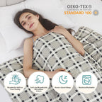 L'AGRATY Weighted Blanket - 60"x80" 15lbs Cooling Breathable Heavy Blanket Microfiber Material with Glass Beads for Adult All-Season Summer Fall Winter Soft Thick Comfort