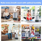 6L Humidifiers for Bedroom Large Room Home, Cool and Warm Humidifiers for Baby and Plants Mist Top Fill Desk Humidifiers Essential Oil Diffuser, Quiet with Adjustable Mist,360°Nozzle-Grey
