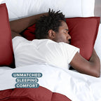 Bare Home Bedding Duvet Cover King Size - Premium 1800 Super Soft Collection - Lightweight, Cooling - Soft Breathable Bedding Duvet Cover (King, Rosewood)