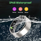 FAHKNS Smart Health Ring for Women Men: Fitness Tracker Ring with Heart Rate,Blood Oxygen,Sleep Monitor,Stress,Steps Counter,IP68 Waterproof for iOS & Android,No APP Fees (Silver,8#)