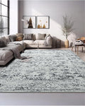 CRYPTOLITE Washable Area Rugs 8x10 Living Room Vintage Large Rug Non Slip Low Pile Carpet for Living Room Bedroom Farmhouse Dining Room Kids Playroom