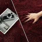 Deerhoo Large Shag Area Rugs 5 x 8, Plush Fuzzy Rugs for Living Room, Ultra Soft Fluffy Furry Rug for Bedroom, Indoor Carpet Nursery Rugs for Kids Room Home Decor, Burgundy
