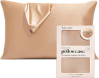 Kitsch Satin Pillowcase with Zipper for Hair & Skin - Softer Than Silk Pillow Cases, Cooling Satin Pillow Case, Wrinkle-Free, Machine Washable - Pillow Cases Standard Size 19x26 - Champagne