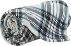 Elegant Comfort Luxury Velvety Feel Blanket, All-Season Lightweight Blanket, Ultra Plush, Soft, Cozy-Fuzzy Flannel Fleece for Couch, Sofa, Bed, Travel, Plaid Design, Twin/Twin XL, Silver Gray