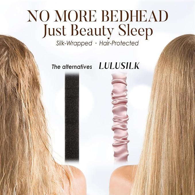 LULUSILK Mulberry Silk Sleep Eye Mask & Blindfold with Elastic Strap/Headband, Soft Eye Cover Eyeshade for Night Sleeping, Travel, Nap(Pink)
