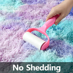 Deerhoo Large Shag Area Rugs 6 x 9, Tie-Dyed Plush Fuzzy Rugs for Living Room, Ultra Soft Fluffy Furry Rug for Bedroom, Indoor Carpet Nursery Rugs for Kids Room Home Decor, Rainbow