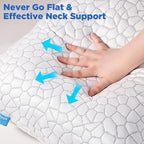 Side Sleeper Pillows for Adults, Cervical Pillow for Side Sleepers, Cooling Pillow with Ergonomic Design, Adjustable Crescent Shredded Memory Foam Pillows for Neck and Shoulder Pain Relief