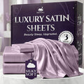 SLEEP SANCTUARY Satin Sheets Twin Size – 3 Piece Luxury Silky Bed Set, Softer Than Silk, 15" Deep Pocket, Cooling & Wrinkle-Free, Moisture-Wicking & Breathable for Hair & Skin (Lavender)